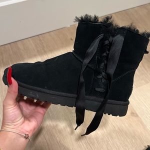 Black lace up ugh boots